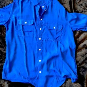 Royal blue xl button down shirt. Great for the office. Sheer and soft.